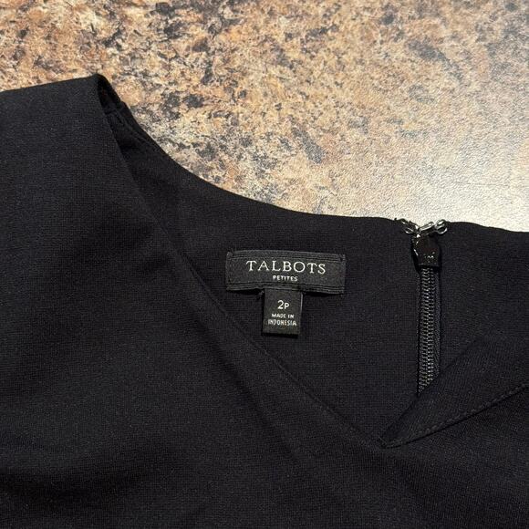 Talbots Dress Minimalist Capsule Timeless Classic Dark Academia Goth Black 2P - Picture 3 of 4